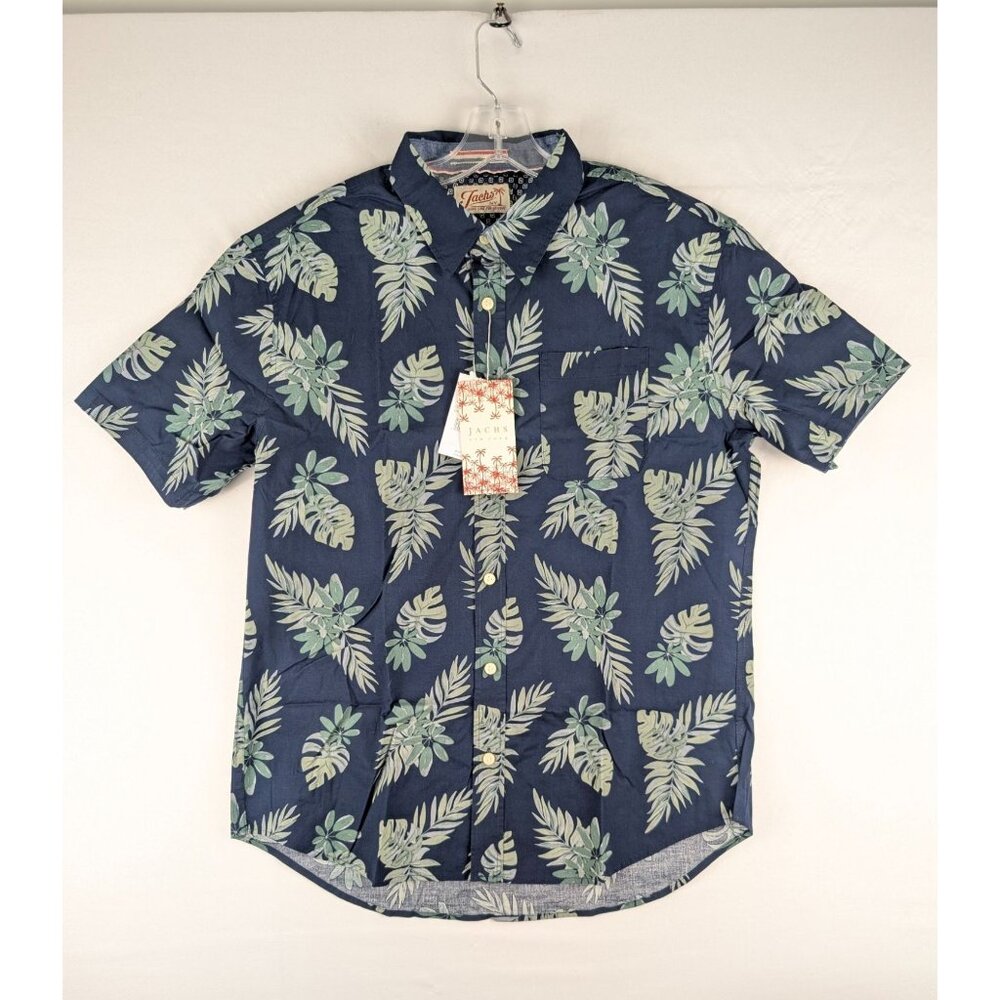 Jachs NY‎ Mens Navy Floral Short Sleeve Shirt Small